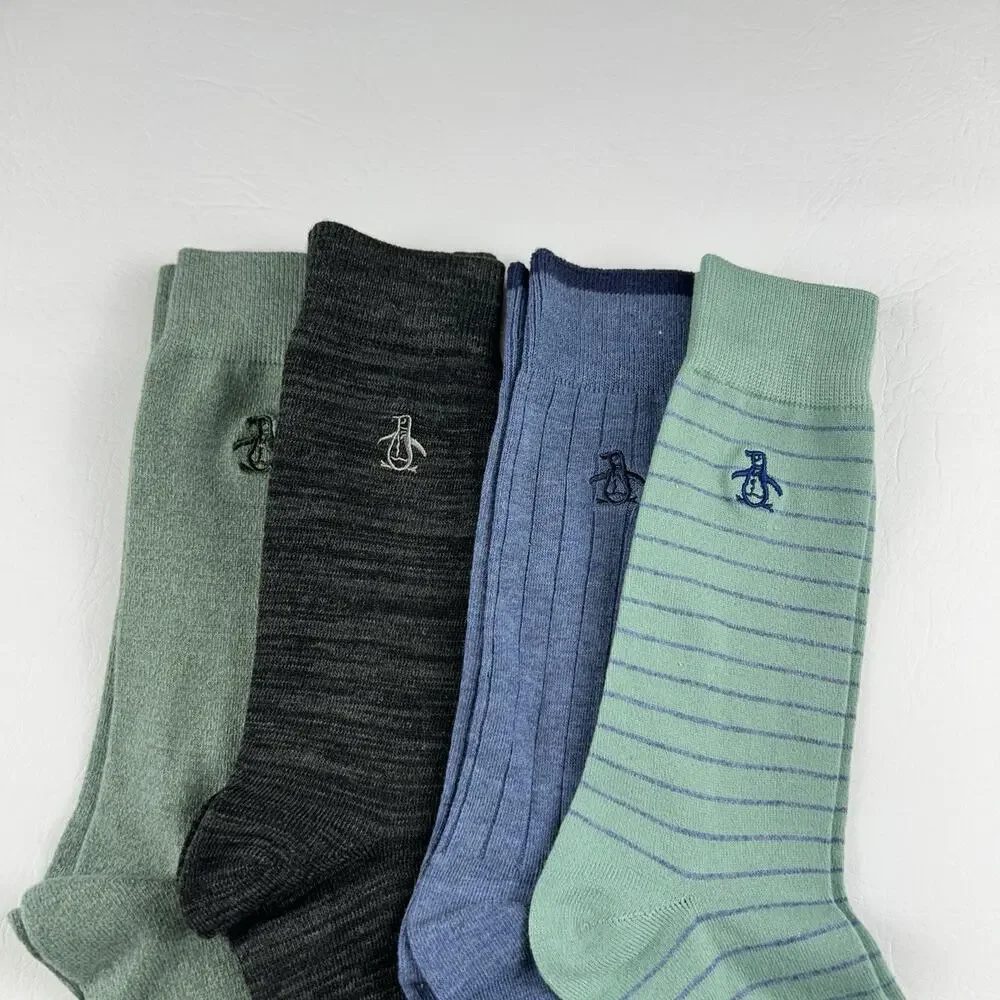 Original Penguin Men’s 4 Pair Crew Dress Socks Assorted Gift Set